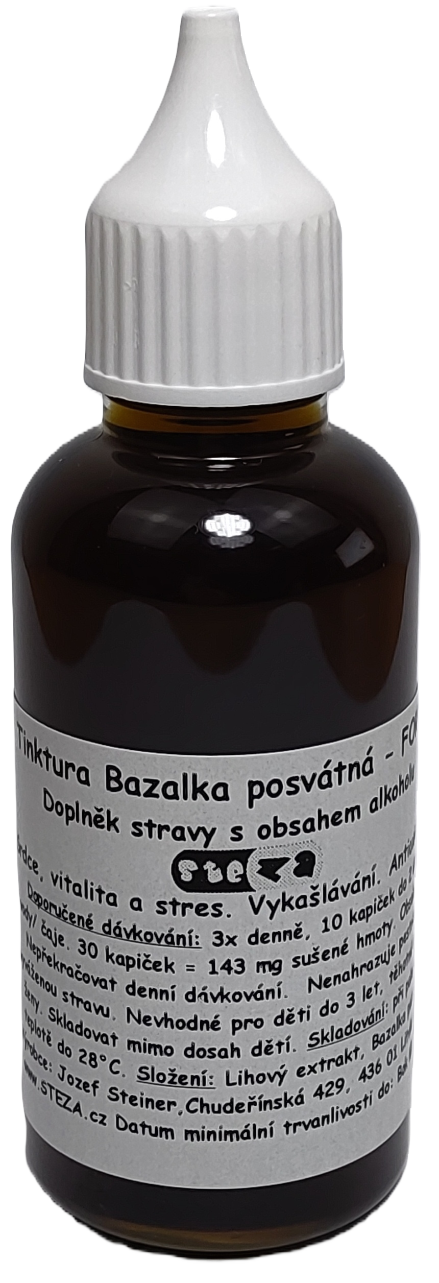 STEZA - Tinktura Bazalka posvátná - FORTE 3x 50 ml. (Tinktura Bazalka posvátná )